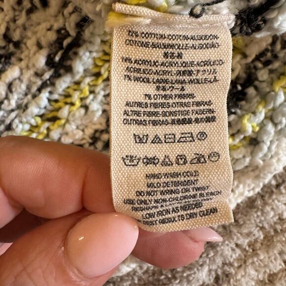 Free People Marled Songbird Long Sleeve Wool Blend Striped Sweater Size Large - Picture 8 of 9